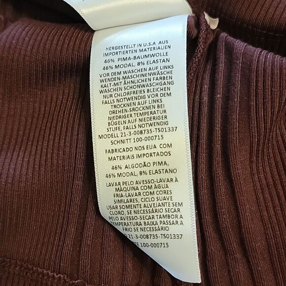 NWT Joie Lanigan Long Sleeve cotton top in Burnt Currant - Picture 15 of 15